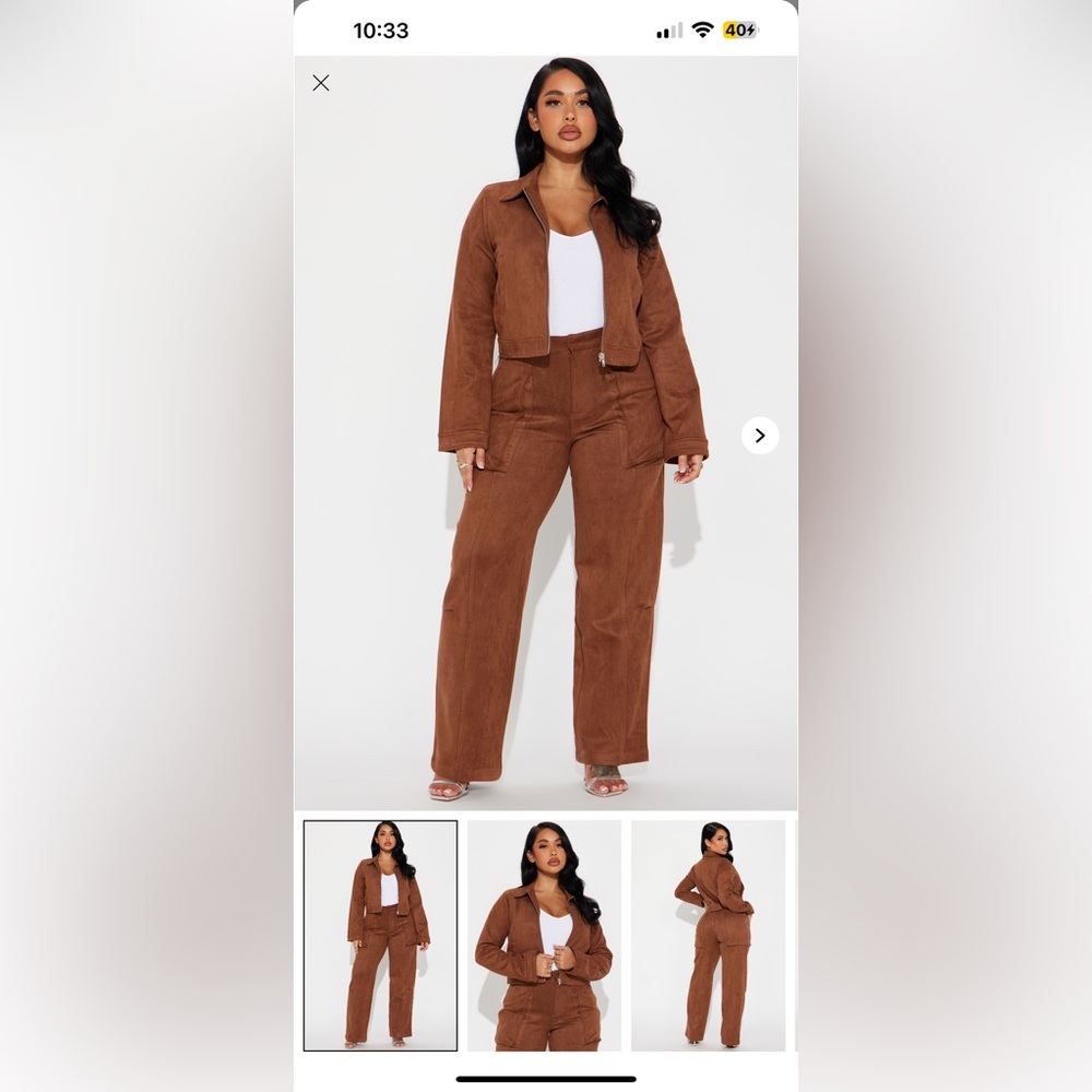 Fashion Nova Suede Pant Set